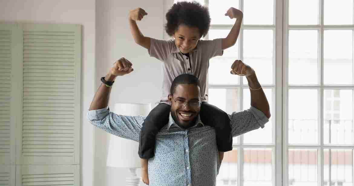 preschool child and father showing their executive function skill development